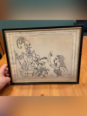 1966 DON GIOVANNI ORIGINAL CARTOON SKETCH DRAWING SIGNED ROBERT(CRUMB?) DON JUAN
